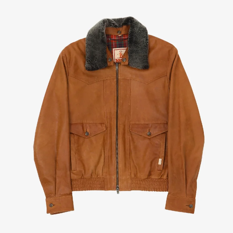 Soft Jackets Warm Layers Leather Bomber Jacket