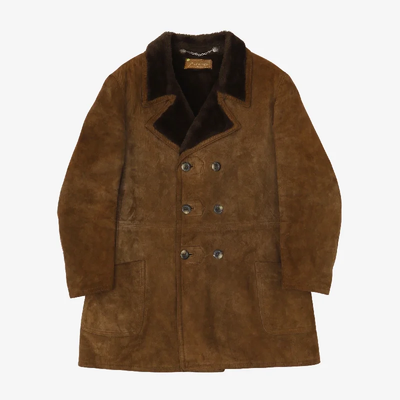 Soft Knitwear Everyday Jackets Shearling Lined Suede Peacoat