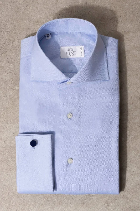 Soft Materials Cool Sweatshirts Light blue Shirt with double cuff - Made In Italy