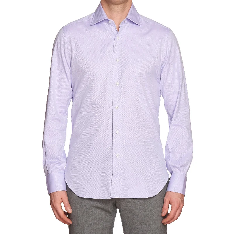 Soft Sweaters Urban Accessories MATTABISCH by Kiton Handmade Purple Dobby Cotton Dress Shirt 39 NEW 15.5 Slim Fit