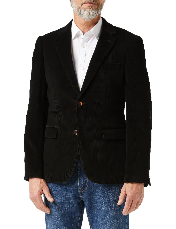 Relaxed Fits Casual Shorts MATTHEW - Black Corduroy Blazer Jacket