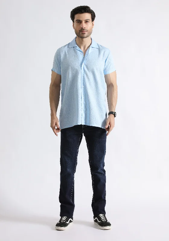 Versatile Outfits Basic Casuals Men Sky Casual Shirt