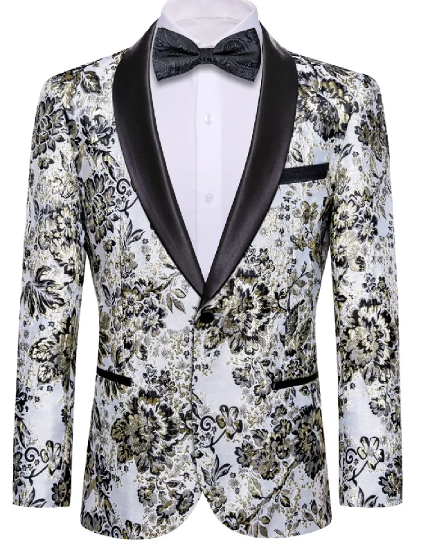 Outdoor Gear Cozy Pants Men's Dress Party White Yellow Floral Suit Jacket Slim One Button Stylish Blazer-XX-0038 Outdoor Gear Cozy Pants Men's Dress Party White Yellow Floral Suit Jacket Slim One Button Stylish Blazer-XX-0038