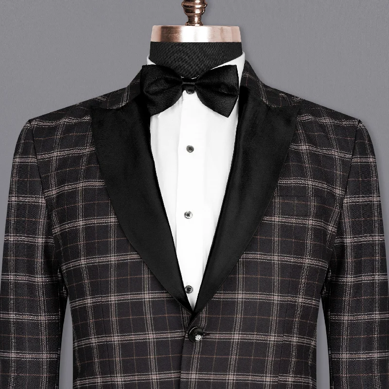 Mind Shaft Black Plaid Woolrich Tuxedo Blazer