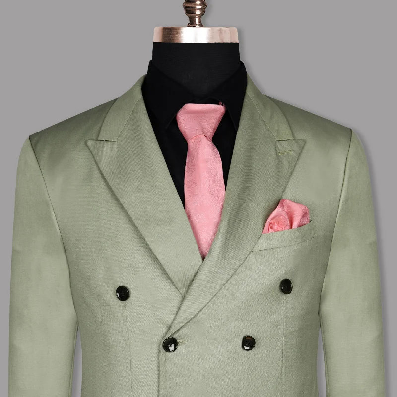 Mint Wool Rich Double Breasted Blazer