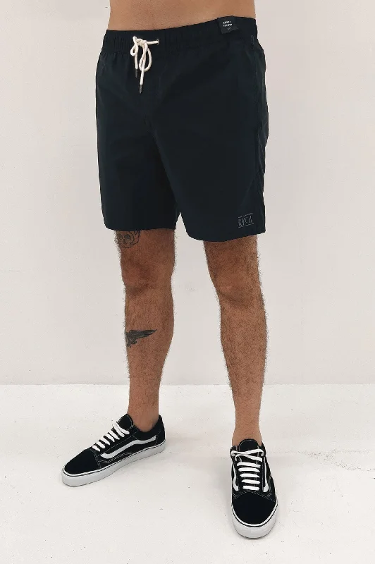 Street Fashion Athletic Tops Opposites Elastic 2 Boardshort 17" Black