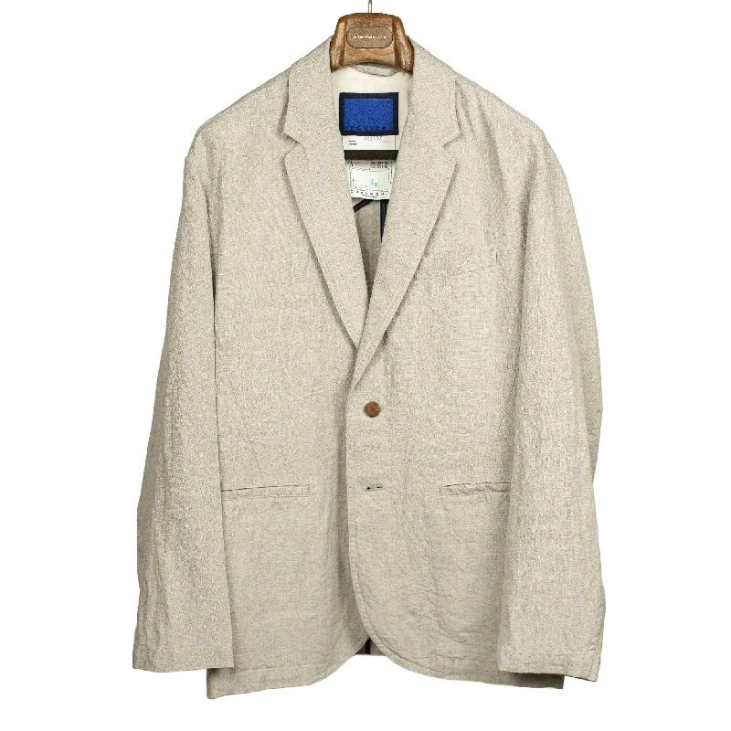 Soft Jackets Trendy Hoodies Single breasted jacket in beige Irish linen (separates) Soft Jackets Trendy Hoodies Single breasted jacket in beige Irish linen (separates)