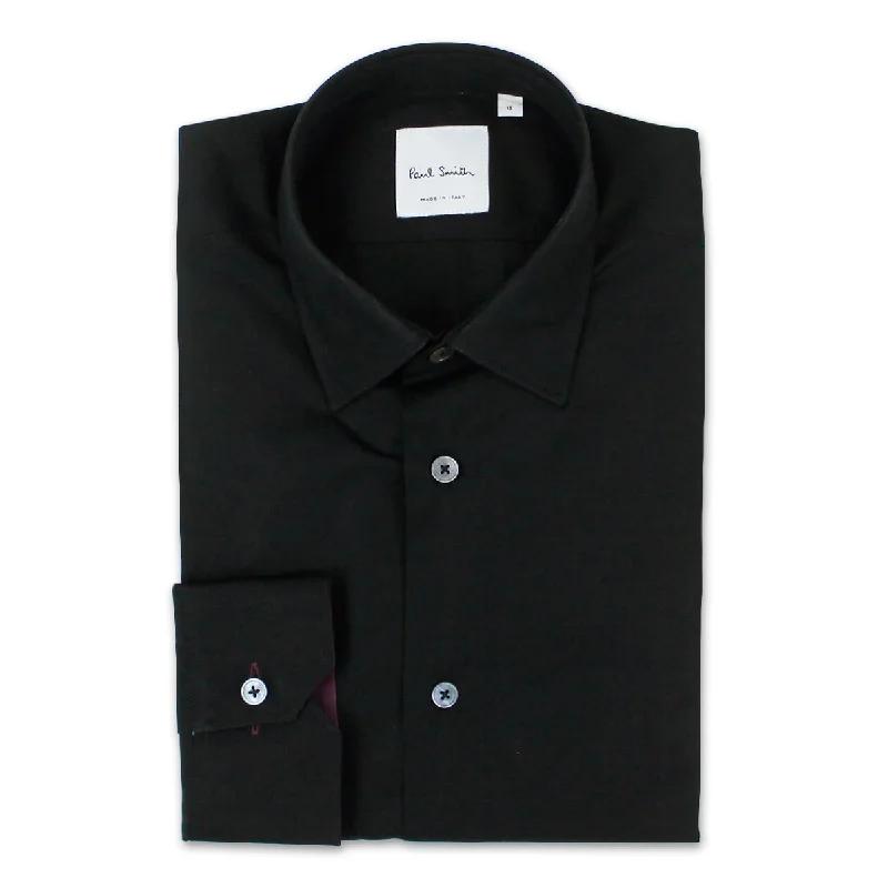 Practical Looks Versatile Tops Paul Smith - Tailored Fit 'Artist Stripe' Cuff Shirt in Black