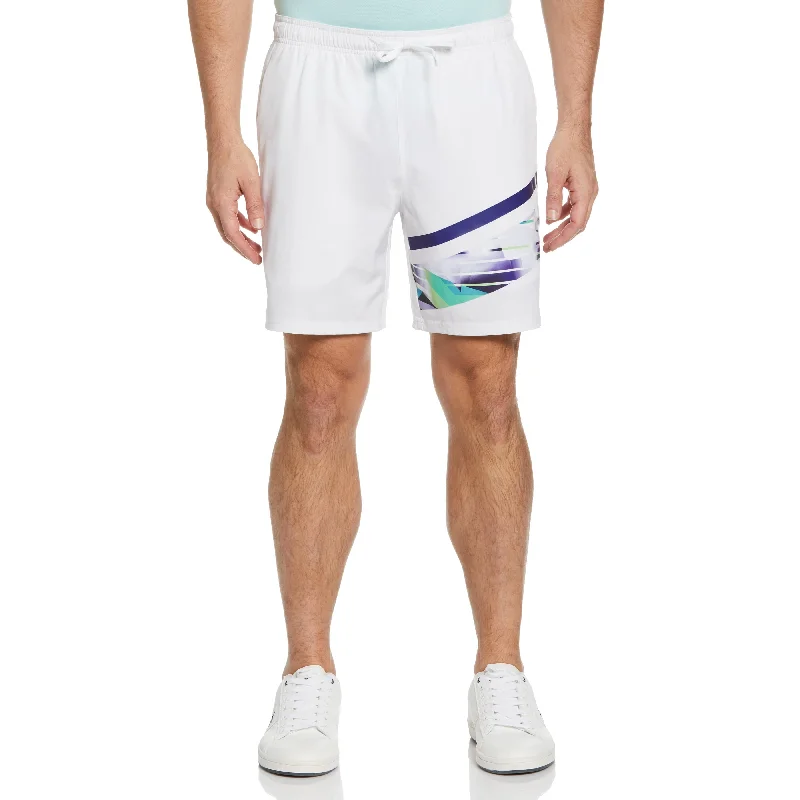 Asymmetric Print Performance 7" Tennis Short