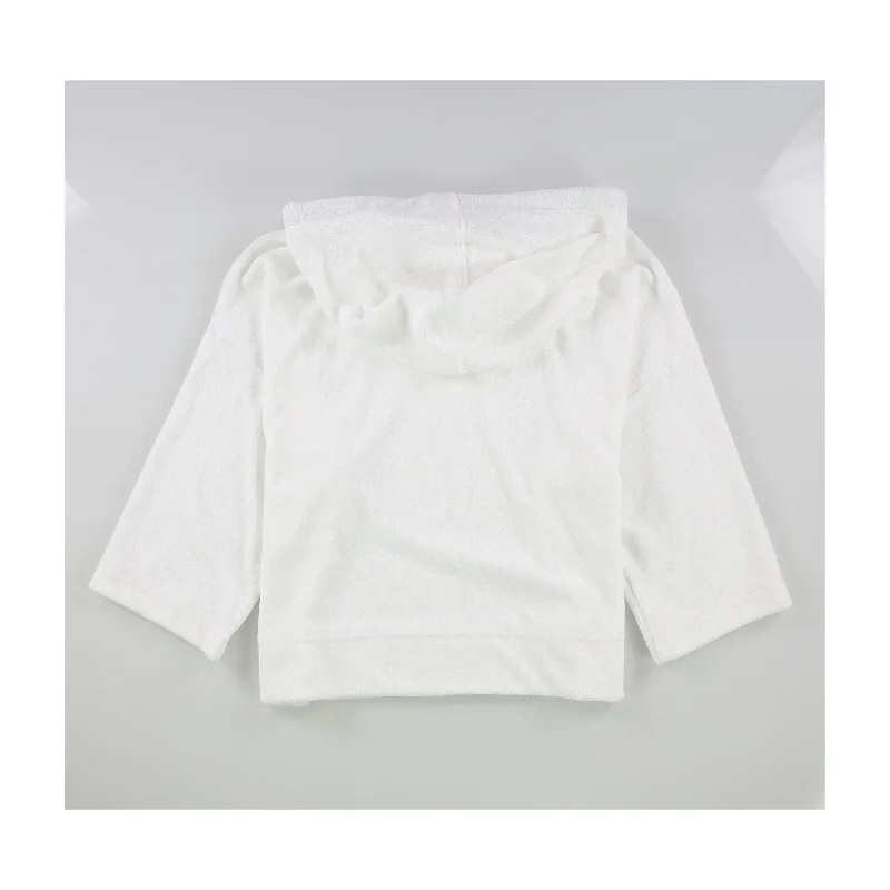 Effortless Gear Relaxed Tops Reebok Womens Terrycloth Hoodie Sweatshirt, White, Small