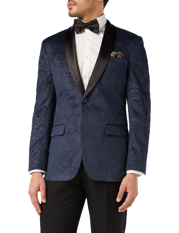 Laid-Back Wear Smart Jeans RONY - NAVY VELVET PAISLEY BLAZER