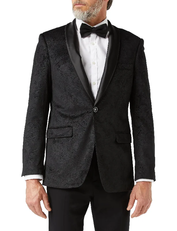 Functional Wear Easy Styles RONY - Black Velvet Paisley Blazer