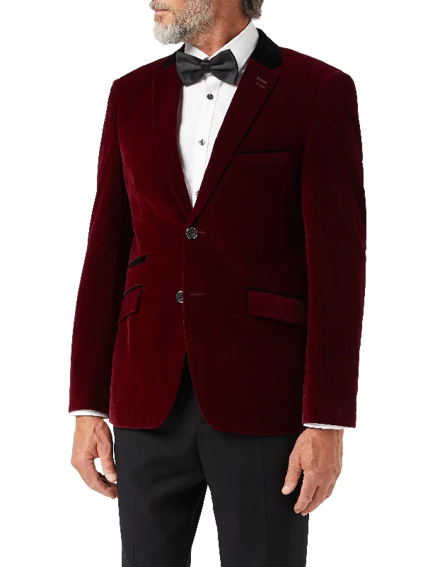 Urban Wear Smart Sweaters SAM - Burgundy Velvet Blazer