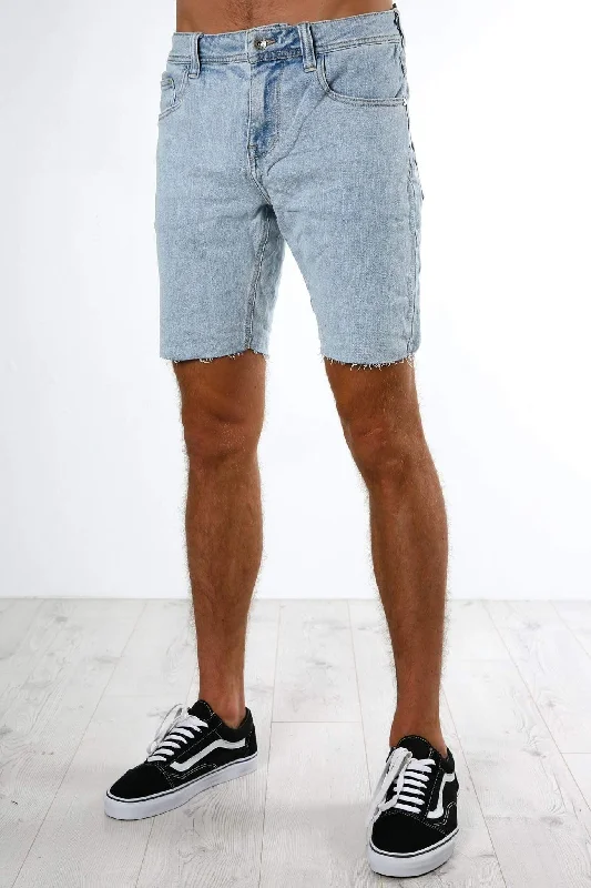 Basic Fashion Summer Outfits Shadow Short Light Blue