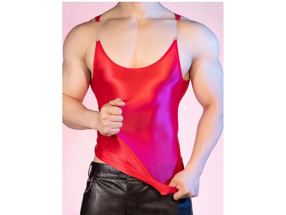 Gay Tank Tops | Shiny High Elasticity Clubwear Gym Tank Tops