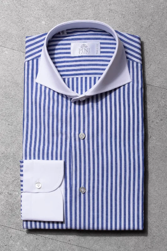 Classic Wear Everyday Footwear Blue striped white collar shirt Limited Edition - Made in Italy Classic Wear Everyday Footwear Blue striped white collar shirt Limited Edition - Made in Italy
