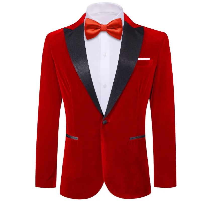 Relaxed Layers Comfortable Bottoms Simon Von Men's Suit Fire Brick Red Solid Silk Peak Collar Blazer Suit-XX-0058 Relaxed Layers Comfortable Bottoms Simon Von Men's Suit Fire Brick Red Solid Silk Peak Collar Blazer Suit-XX-0058