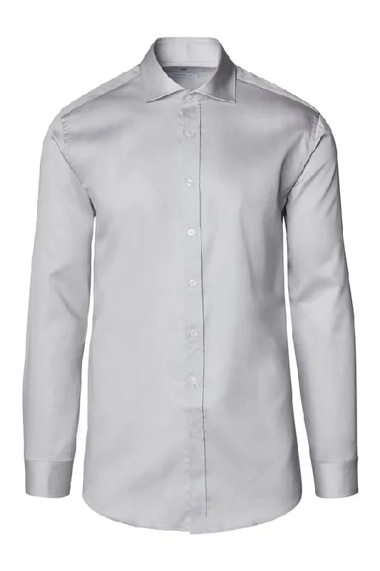 Everyday Comfort Street Styles Spread Collar Dress Shirt- Grey