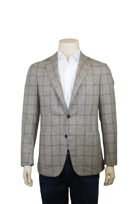 Taupe & Brown Windowpane Sport Coat