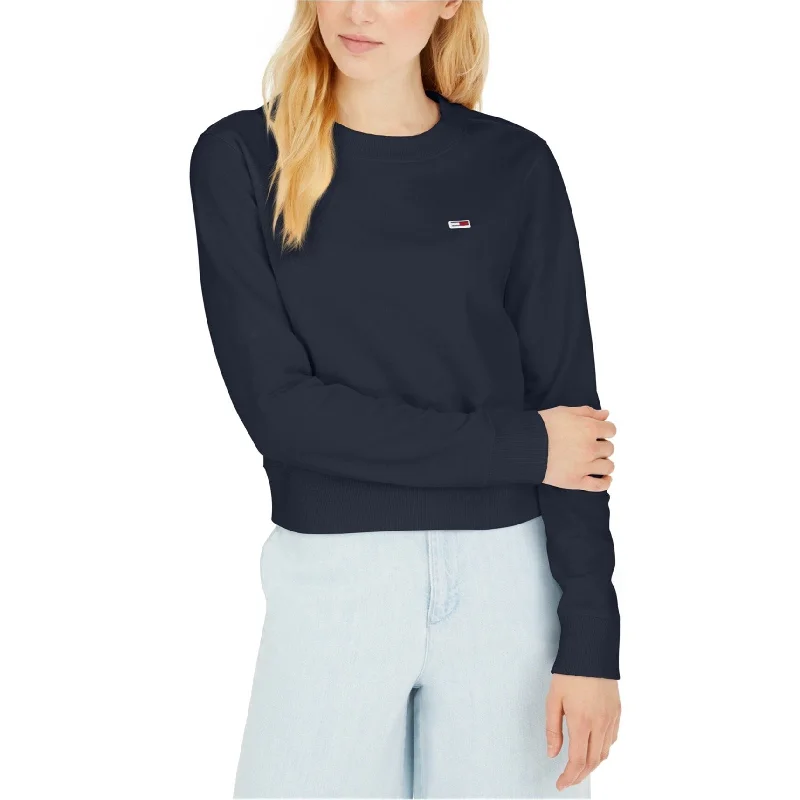 Versatile Outfits Everyday Jackets Tommy Hilfiger Womens Flag Logo Sweatshirt, Blue, X-Large