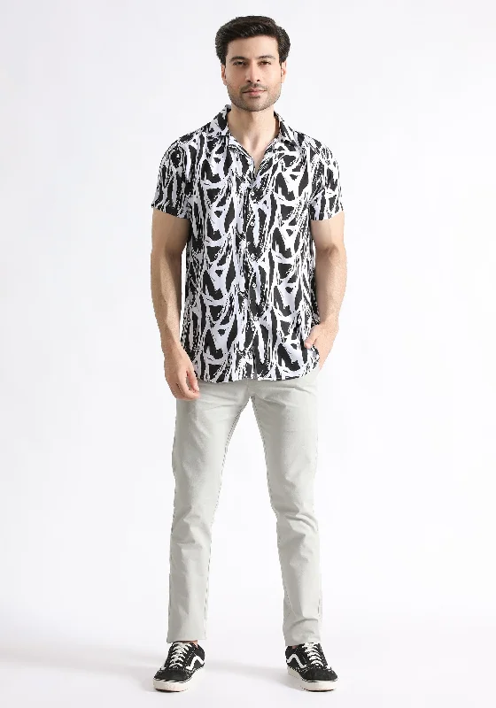 Outdoor Essentials Urban Tops White Relax Fit Printed Shirt