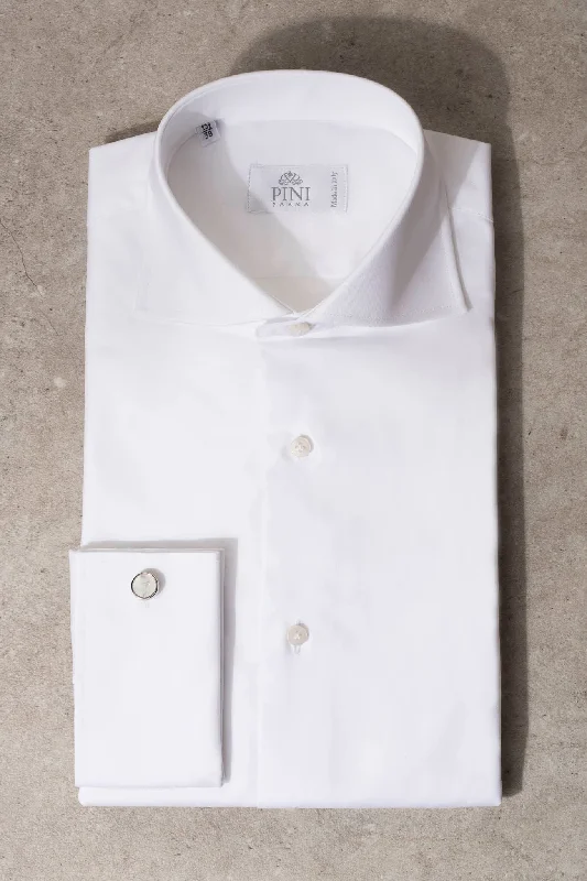 Outdoor Clothing Trendy Jeans White Shirt with double cuff - Made In Italy