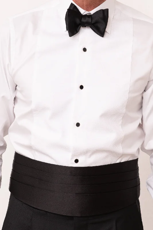 All-Season Outfits Practical Hoodies White tuxedo piqué BIB front Shirt - Made in Italy