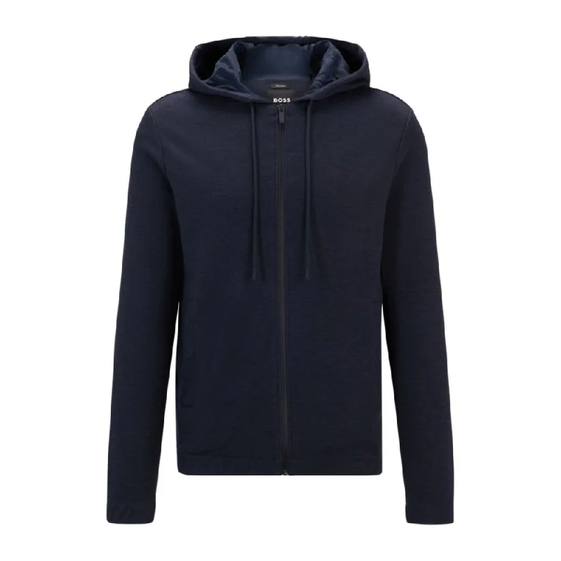 Zip-up regular-fit hoodie in performance fabric