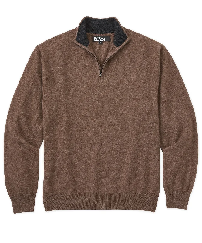 Relaxed Fits Simple Jeans Westport Black Cashmere Quarter-Zip Sweater