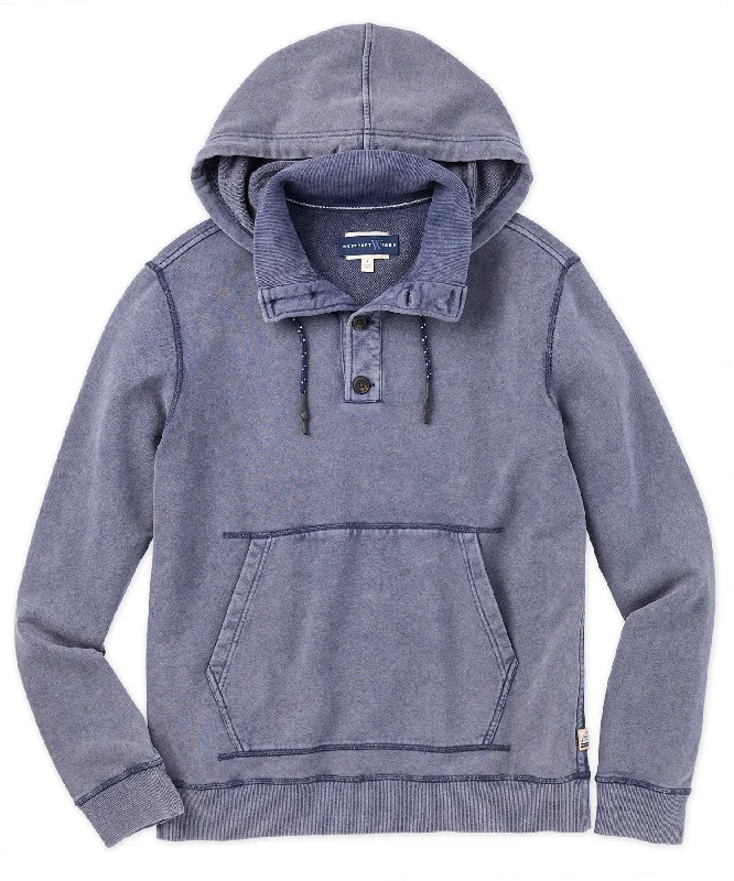 Timeless Apparel Sporty T-shirts Surfside Supply French Terry Fleece Button-Mock Hoodie