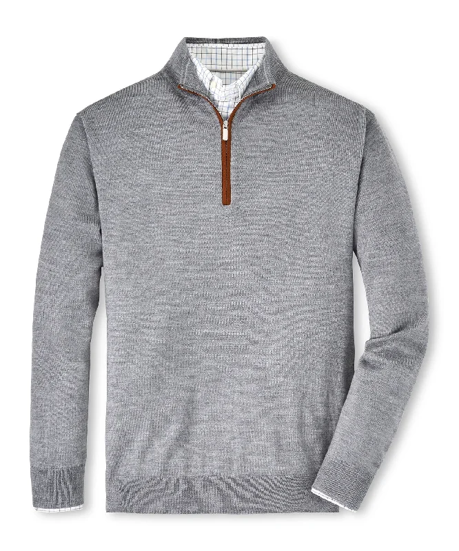 Comfy Sweaters Relaxed Footwear Peter Millar Suede Trim Quarter-Zip Sweater
