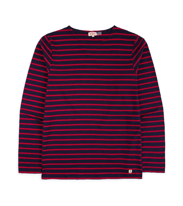 Relaxed Fits Modern Footwear Armor Lux Lightweight Breton Striped T-Shirt: Navy Red