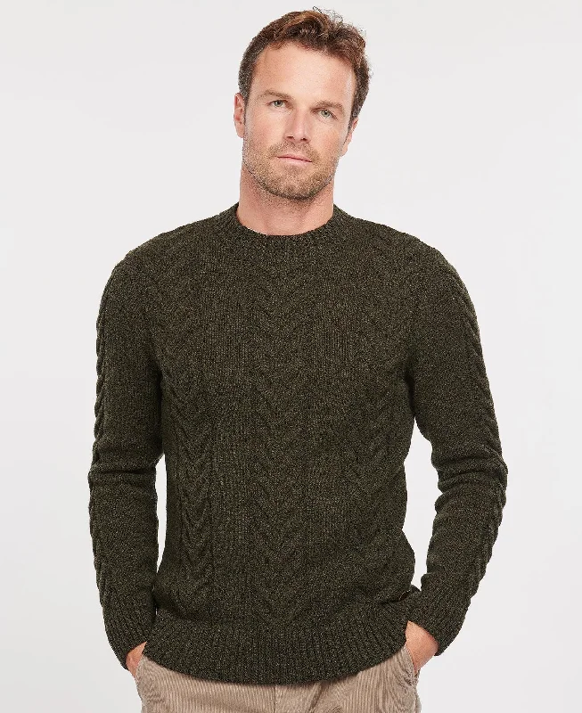All-Season Outfits Simple Jeans Barbour Mens 'Essential' Cable Knit Crew Neck Jumper