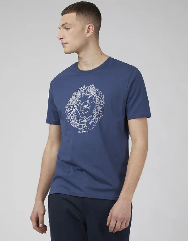 Casual Denim Everyday Jackets Ben Sherman Music Flow Target Blue Denim T-Shirt