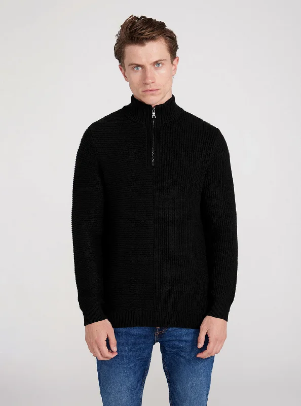 Comfy Hoodies Trendy Sweatshirts Black Carmen Long Sleeve Mock Neck Sweater
