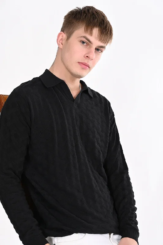 Cool Gear Fashion Layers Gray Knitted Polo Neck TShirt