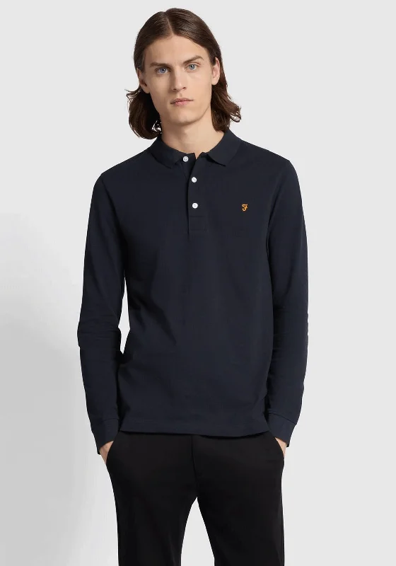 Sporty Essentials Trendy Pants Blanes Long Sleeve Polo Shirt in Navy