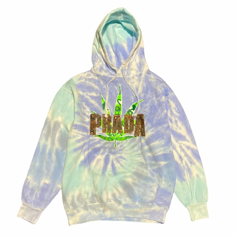 Comfortable Knitwear Warm Sweaters Bleach Goods Medicinal Hoodie (Tie Dye)