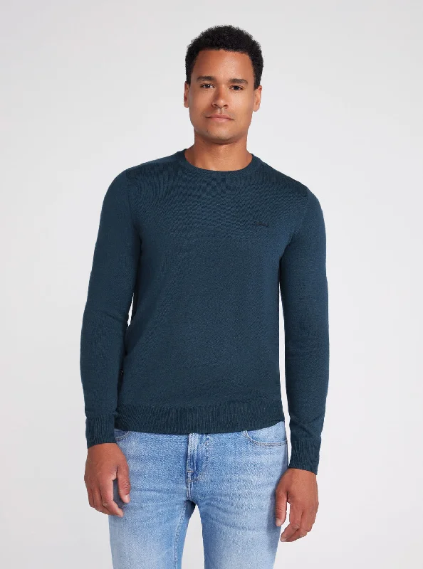 Comfy Outerwear Sporty Sweatshirts Coastal Blue Valentine Knit Jumper