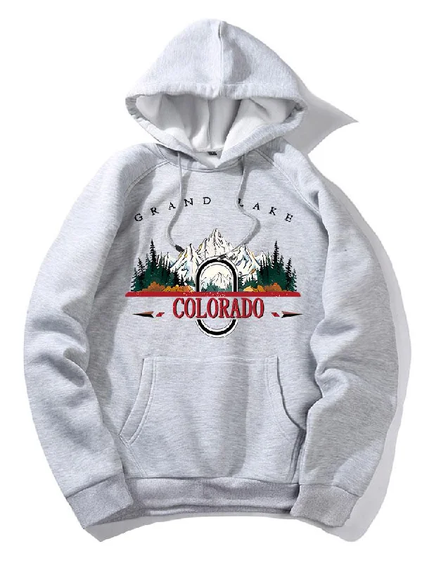Comfy Sweaters Casual Jackets Colorado Mountain Print Hoodie