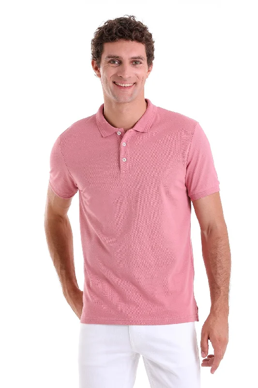 Warm Wear Basic Casuals Comfort Fit Basic Plain 100% Cotton Rose Polo T-Shirt