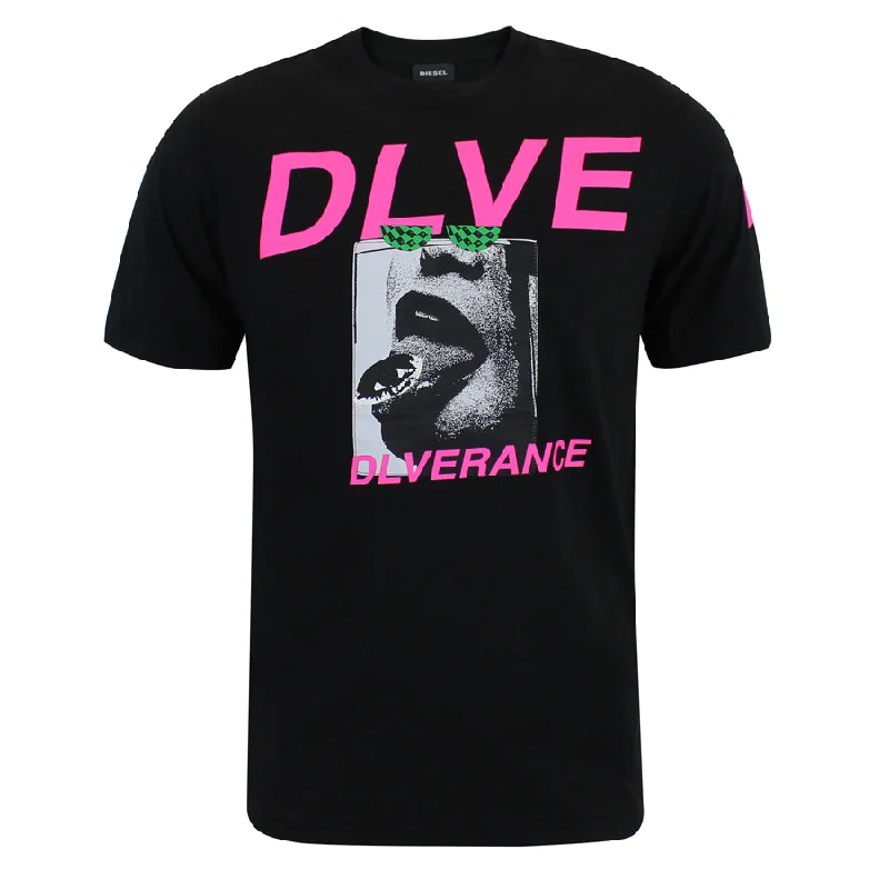 All-Weather Wear Easy Styles Diesel - T-Just-T21 Print & Patch T-Shirt in Black