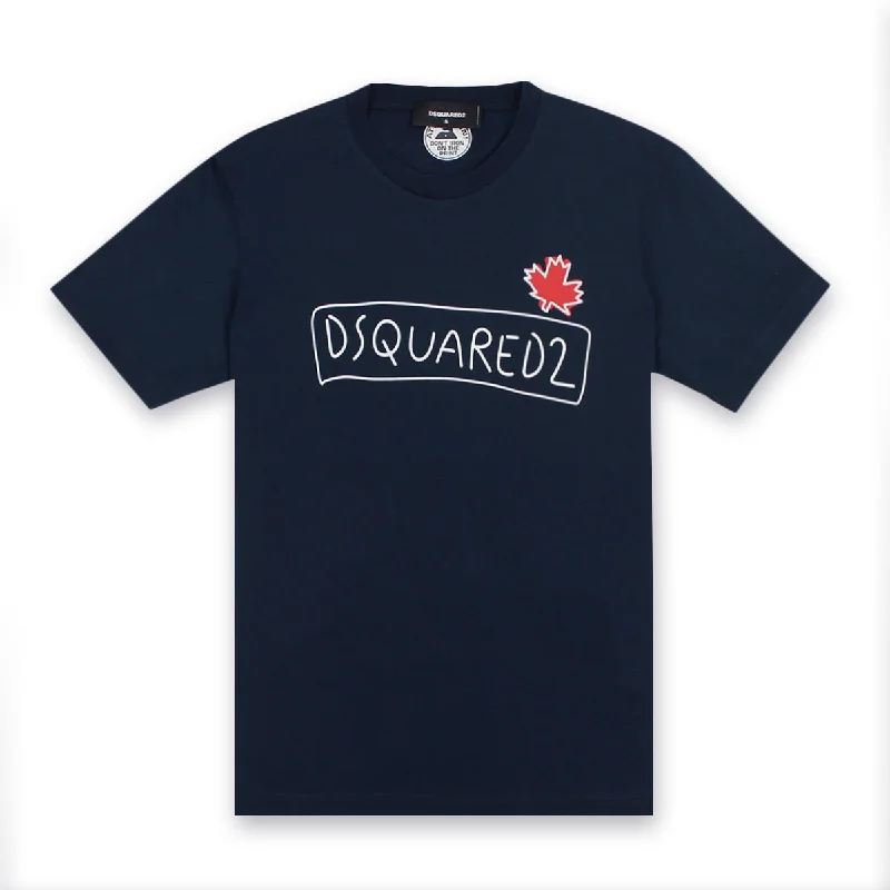 DSQUARED2 - Logo Supercrew T-Shirt in Navy