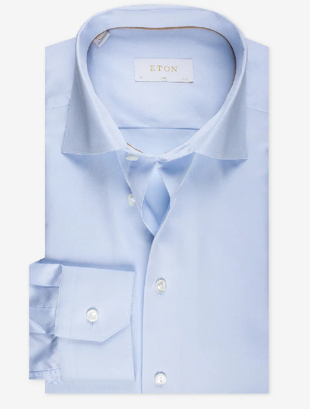 Blue Elevated Twill Slim Fit Shirt