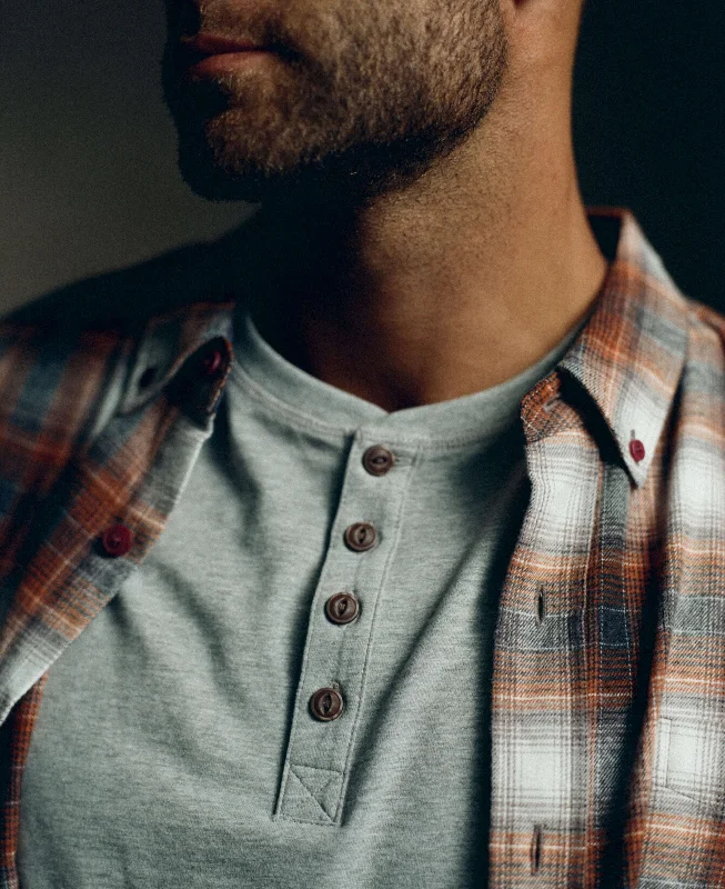 Long Sleeve Brushed Flannel In Gold Flame