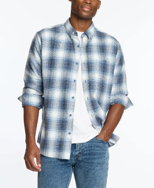 Long Sleeve Brushed Flannel In Harbor Bay