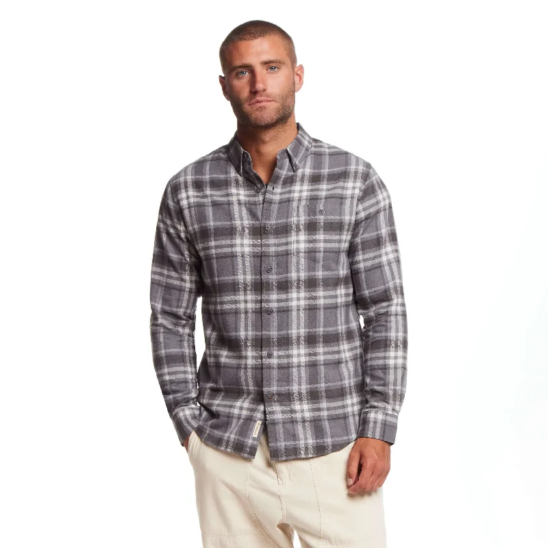 Long Sleeve Brushed Flannel In Sleet