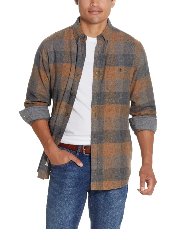 Long Sleeve Brushed Flannel In Tortoise Shell