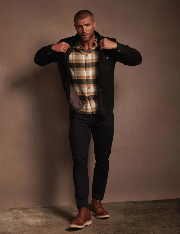 Long Sleeve Brushed Flannel In Antelope