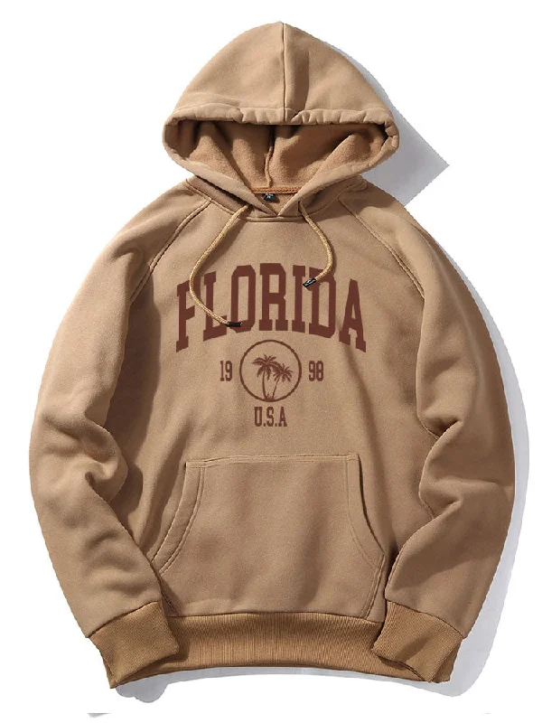 Street Gear Casual Jackets Florida Palm Tree Print Hoodie